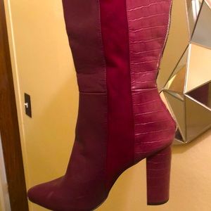 Size 12 women’s burgundy chuck heel boots